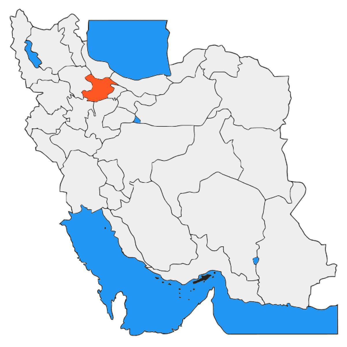 موقعیت استان قزوین روی نقشه 